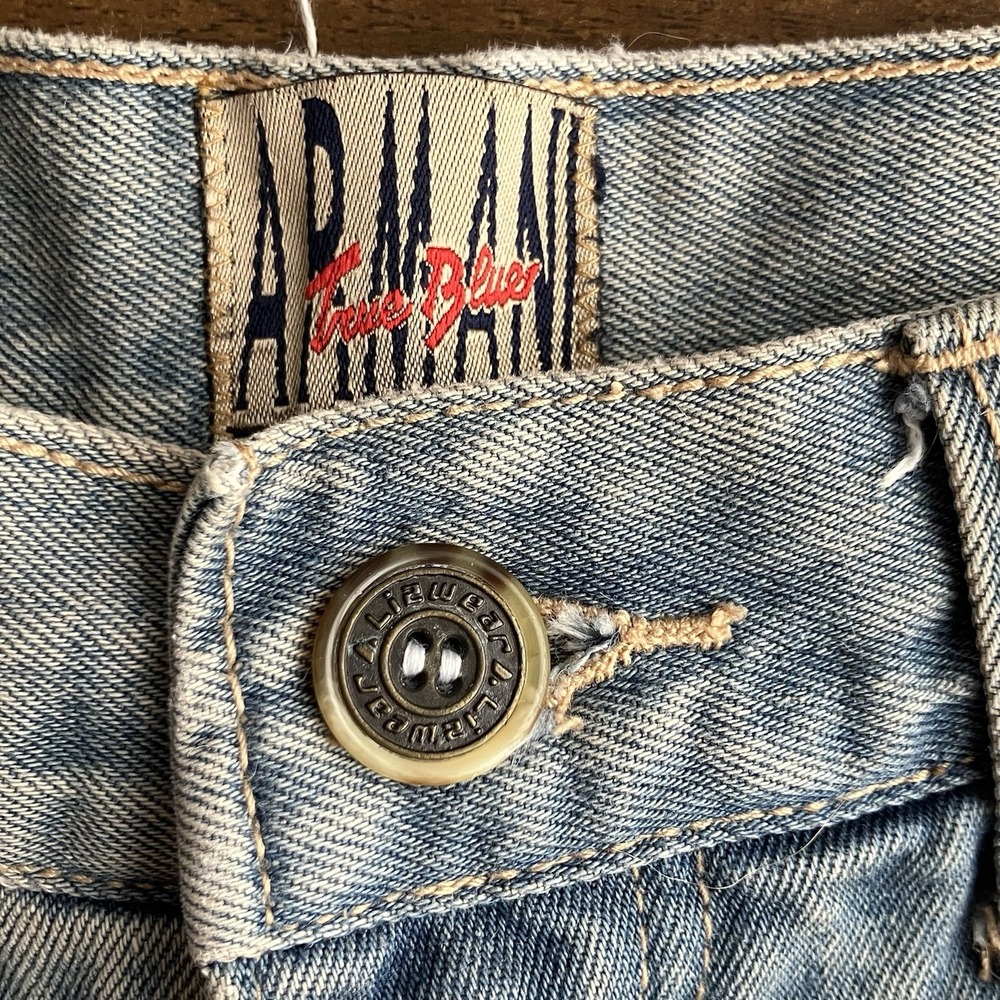 Vintage Armani True Blues Light Wash Denim Jeans Made in Italy High Ris - Picture 3 of 12